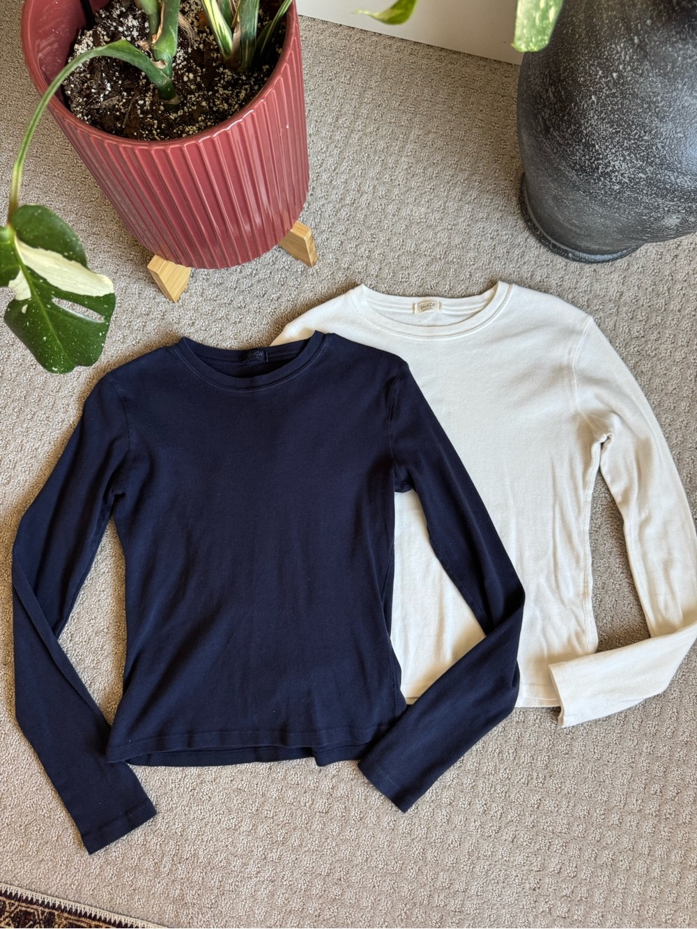 BUNDLE: Brandy Melville / John Galt Basic White Long Sleeve Tees